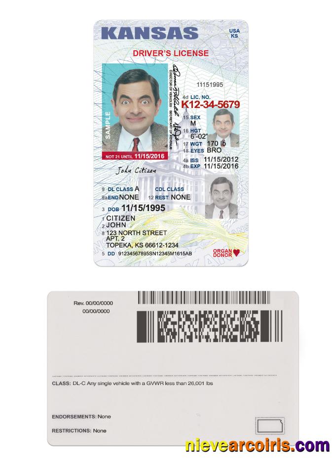 USA Kansas driving license